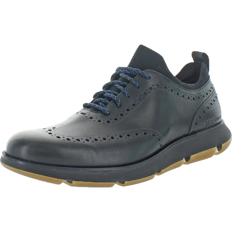 Flats with cushioned style-Cole Haan Mens 4.ZEROGRAND Leather Flats Oxfords