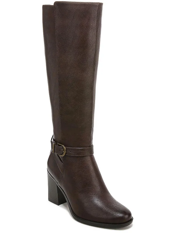 Joslynn Womens Faux Leather Narrow Calf Knee-High Boots